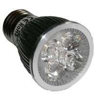 12 Volt LED Lampe E27 5x1 Watt Seitenansicht