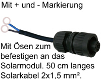 Gegenstecker fr OASE Aquarius 700 und 1500 zum Anschluss an Solarmodule